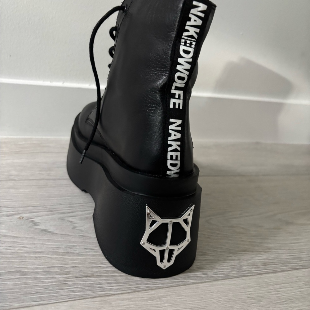 Naked Wolfe Black Platform Ankle Boots - Picture 14 of 15